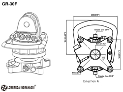 log grapple with fixed pendulum rotator for minidiggers and forest cranes dk 16 gr 30f