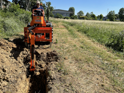 universal backhoe with bucket for agricultural tractors mod drs 2000t