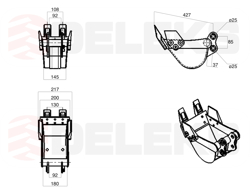 bucket for miniexcavator bhb 200
