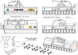 adjustable sideshift flail mower 185cm for 40 70hp tractors shredder mulcher leopard 180 sp