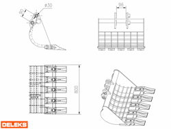 stone bucket for s180 miniexcavator 800st