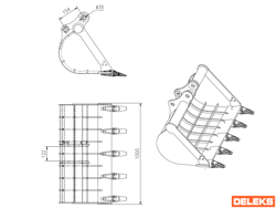 stone bucket for s280 miniexcavator 1000st