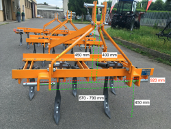 cultivateur déchaumeur 5 dents largeur 120cm pour tracteur kubota iseki etc mod de 120 5