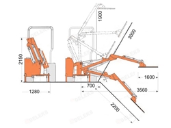epareuse hydraulique pour tracteur avec broyeur ou taille haie mod airone 160 tr