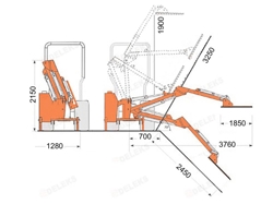 epareuse hydraulique pour tracteur avec broyeur ou taille haie mod airone 180 tr