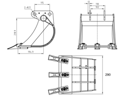 pelle rétro universelle pour micro tracteur drs 1000