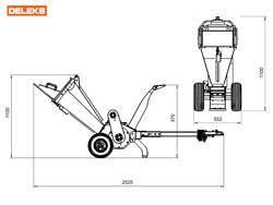 broyeur de branches thermique dk 500 lf à tambour moteur 15cv